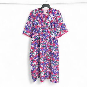 Vintage Kelly Reed floral print house dress size L
